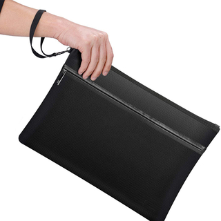 High Quality Two Pockets Waterproof Fireproof Money Bag for Documents Cash(EPZ-297)