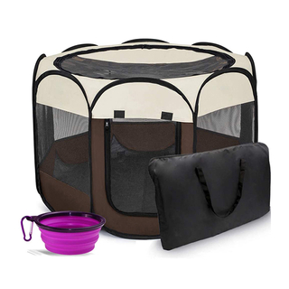 Portable Foldable Pet Playpen with Water Resistant and Removable Shade Cover(EPZ-605)