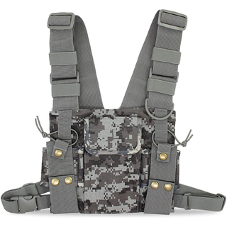 Chest Harness Chest Front Pack Pouch Holster Vest Rig for Two Way Radio Walkie Talkie