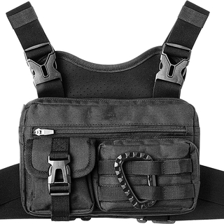 Tactical Inspired Sports Utility Chest Pack Chest Bag For Men With Built-In Phone Holder