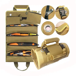Durable and Heavy Duty Roll Up Tool Bag with 6 Compartment Pouches
