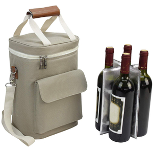 Top Quality Waterproof Thermal Insulated Beer Bottle Wine Cooler Bag with Glasses (EPJ-SB125)