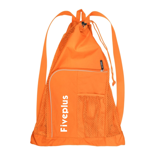 swimming backpack, mesh pockets
