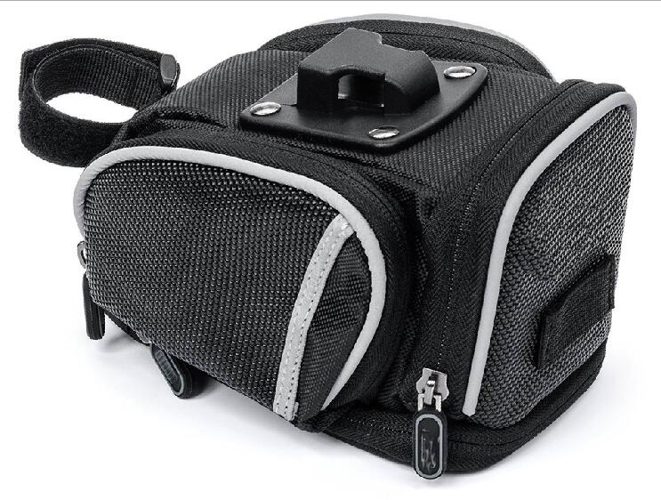 Bike Saddle Bag - 4 Compartment & Pocket Clip On Bicycle Under Seat Pack To Carry All Your Important Biking Accessories For Cycling
