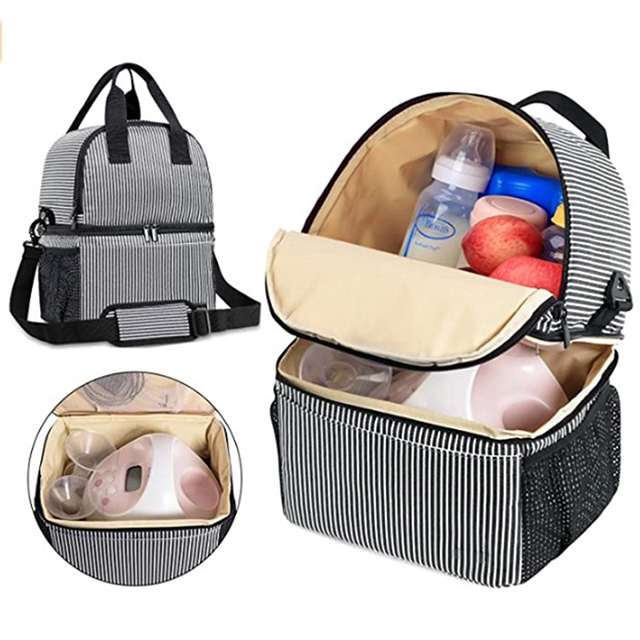 China Direct Double Layer Pump Breast Bag with Cooler Compartment for Working Moms