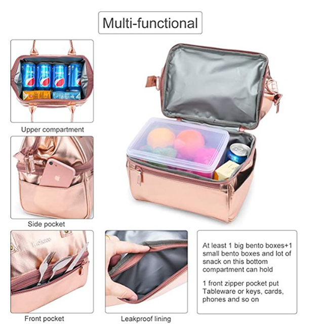 China Supplier Wide Open Insulated Lunch Box Insulated Cooler Food Bags(EPZ-076)