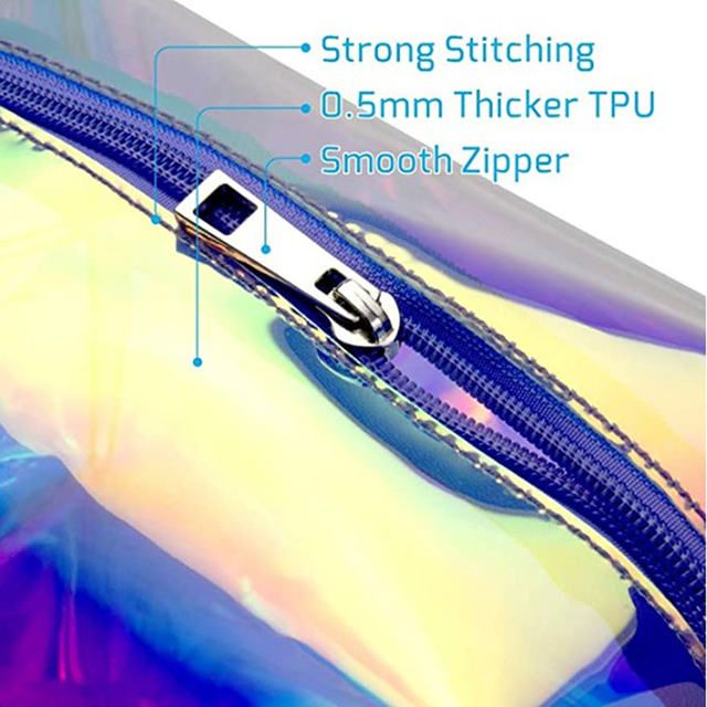 Hot Sell Clear Cosmetic Pouch Toiletry Organizer Holographic Cosmetic Bag(EPZ-039)