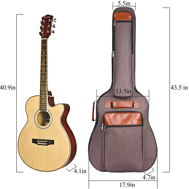 High Quality 40 41 42 Inches 6 Pockets Guitar Case Waterproof Designer Guitar Bag (EPZ-186)
