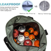 Well Designed Waterproof Green Portable Large Insulated Lunch Bag With Removable Shoulder Strap