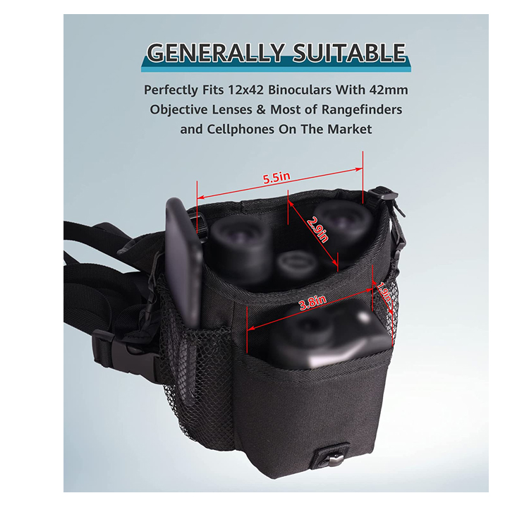 New Updating Nylon Water-resistant Hunting Binos Chest Bag Binoculars Hardness Case For Hunting Shooting Hiking