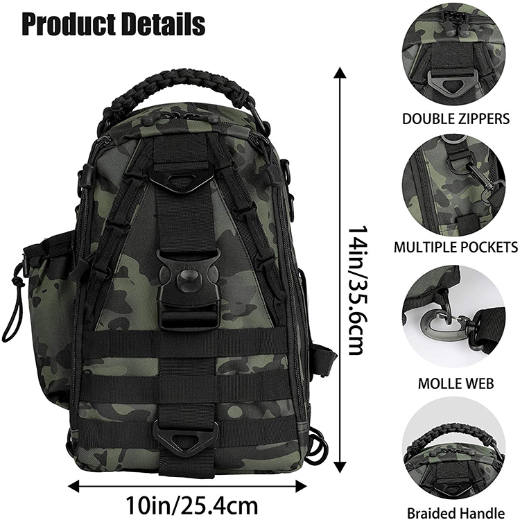 Promotional Water-resistant Freshwater Saltwater Tackle Fishing Storage Bag Cross Body Sling Bag