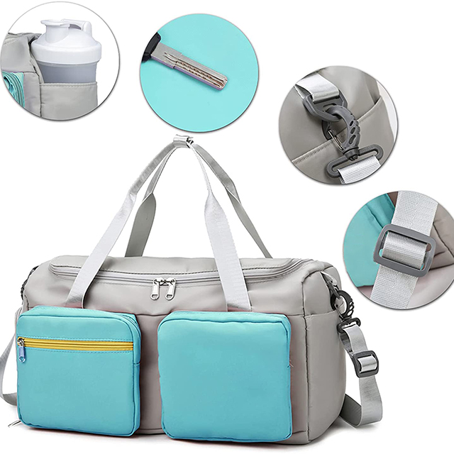 Gym Duffle Travel Bag with Shoes Compartment & Wet Pocket for Women Men Medium Waterproof Sports