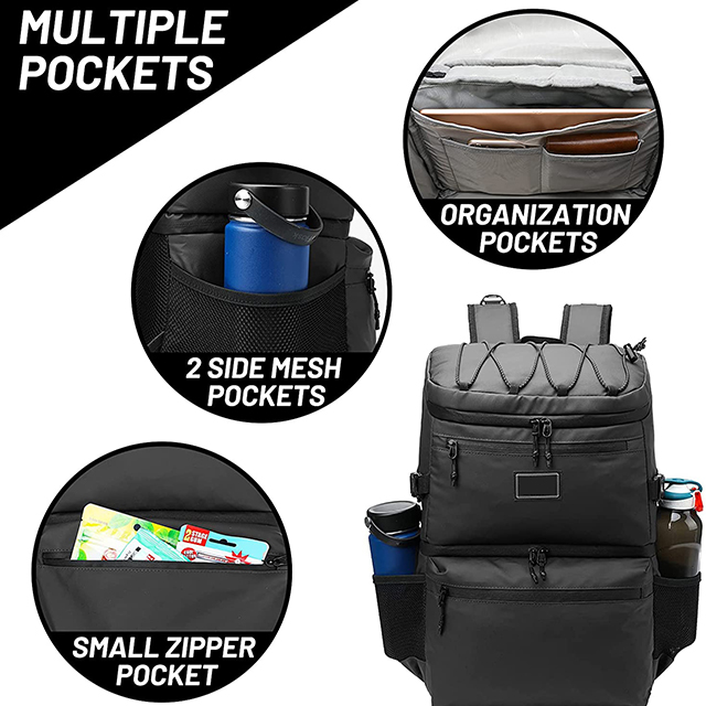 Cooler Insulated Waterproof Cooler Backpack Leakproof Lightweight Back Pack with Cooler Compartment 