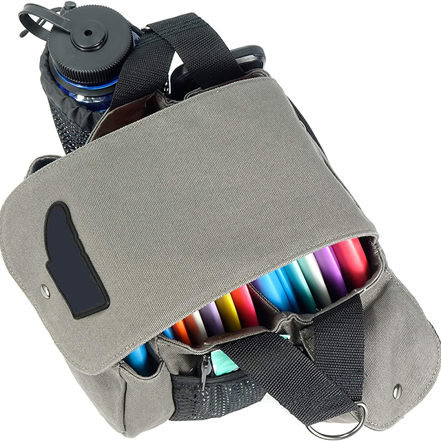 Disc Golf Bag Sling Tote Bag for Golf Holds Up to 14 Discs, Water Bottle, and Accessories