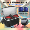 Heavy Duty Design 2 Balls Compartment Bowling Ball Bag with Waterproof and Breathable Shoe Compartment