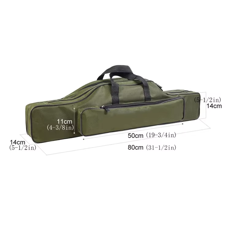 Double Layer Portable Foldable Fishing Rod Carry Bag Fishing Pole Bag