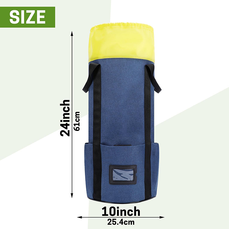 Durable Large Capacity Rock Climbing Rope Storage Bag with Multi Side Pockets and ID Window
