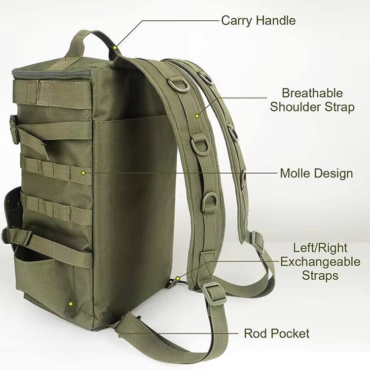 Mutil-functional Large Capacity Tackle Bag Fishing With Rod Holders Fishing Duffle Bag