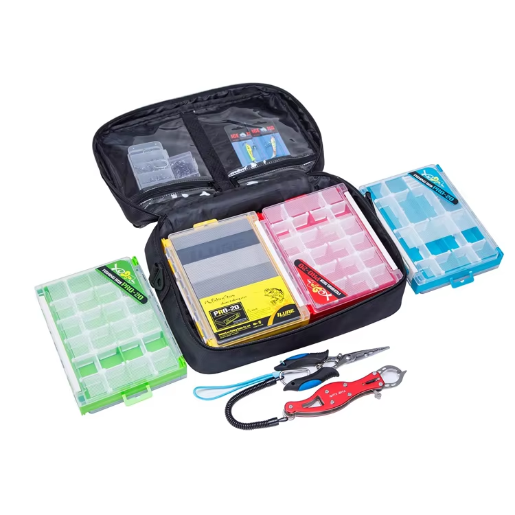 Multi-pockets 1680D Polyester Fishing Hook Packaging Bag Rig Bag for Fresh Water and Saltwater