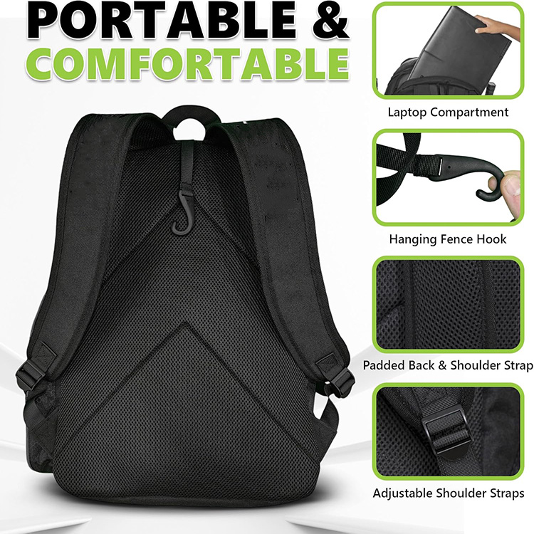 Stylish Unisex Design Large Pickleball Paddle Backpack with Padded Paddle Pockets and Large Bottom Sack for Shoes