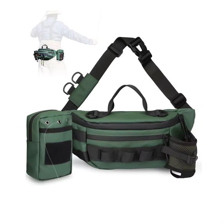 Multi-function Waterproof Fishing Belt Bag with Detachable Pouch and Water Bottle Holder