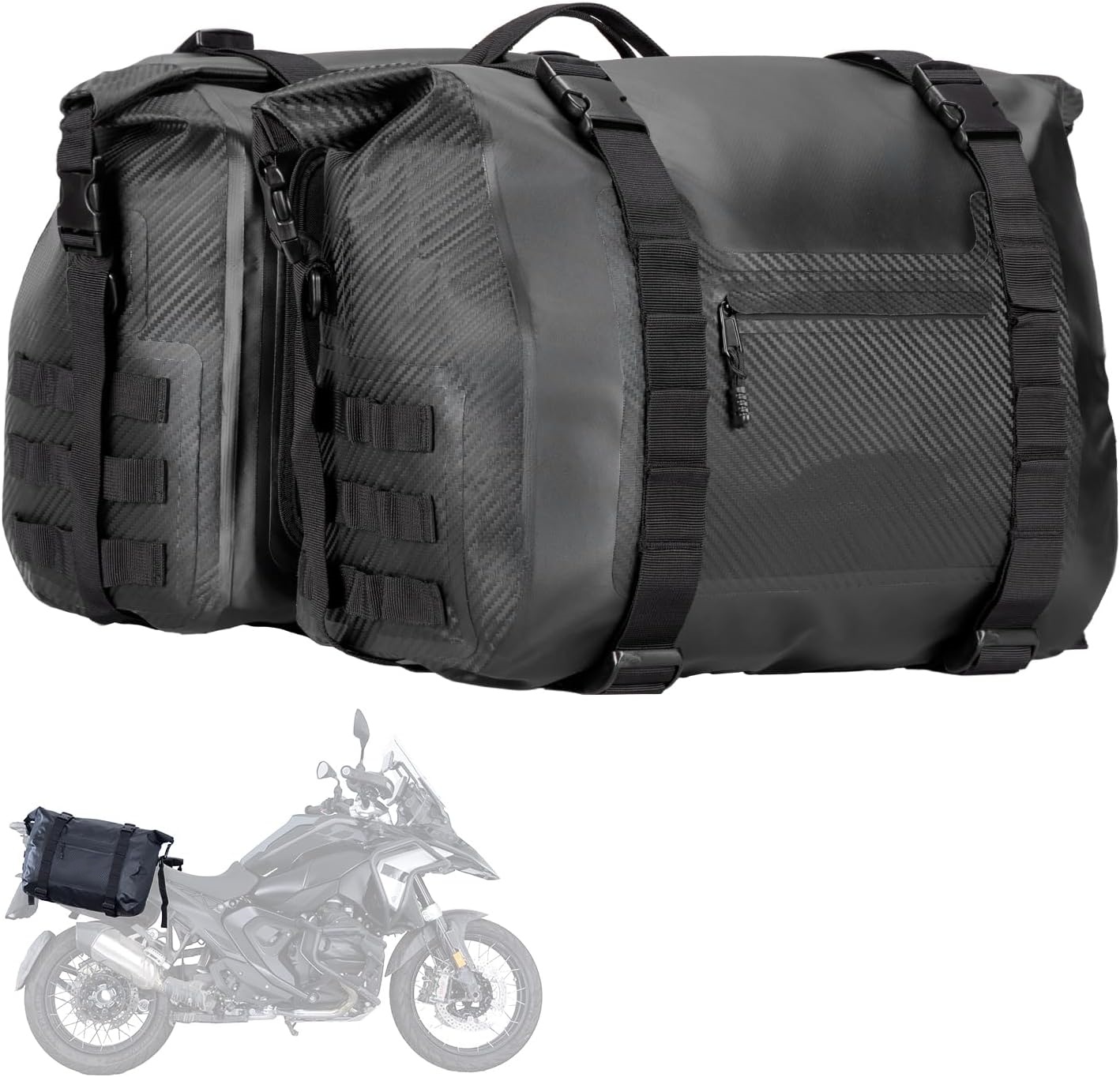 PVC Waterproof Motorcycle Saddlebag Adventure Side Bag for Off-Road Motorcycle Travel Motorcycle Luggage Bag
