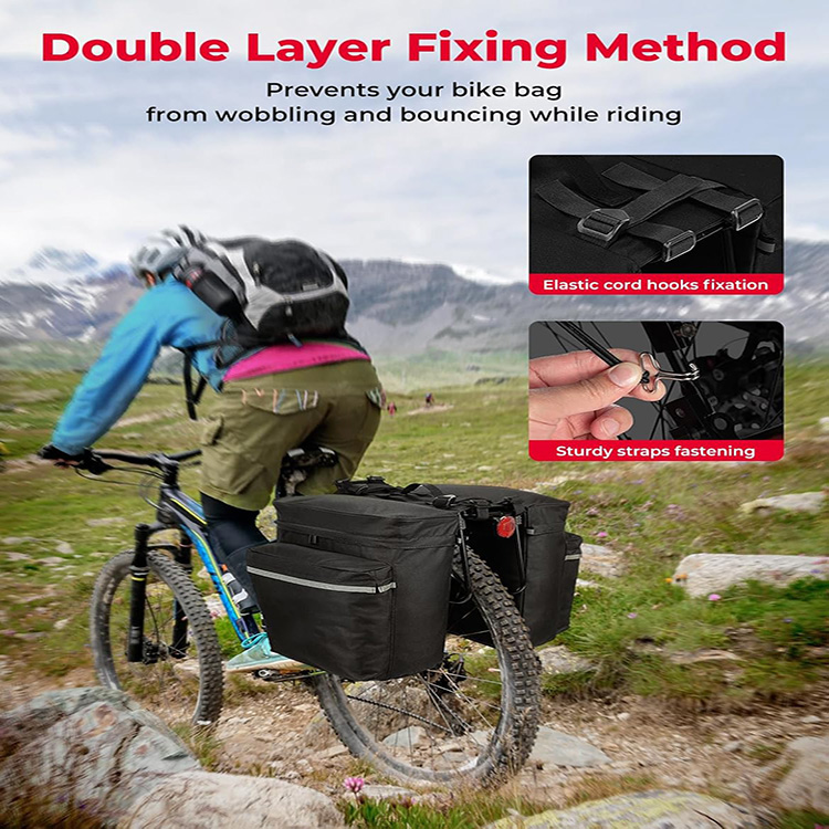Waterproof Upgraded Large Capacity cycle Pannier Bag with Rain Cover for Touring Traveling Commuting Outdoor Adventure