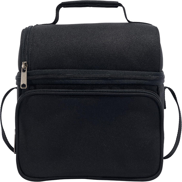 Deluxe Insulated Dual Compartment Lunch Bag with Heavy-Duty Zipper for Work Jobsite Office Picnic Outdoor Daily Use