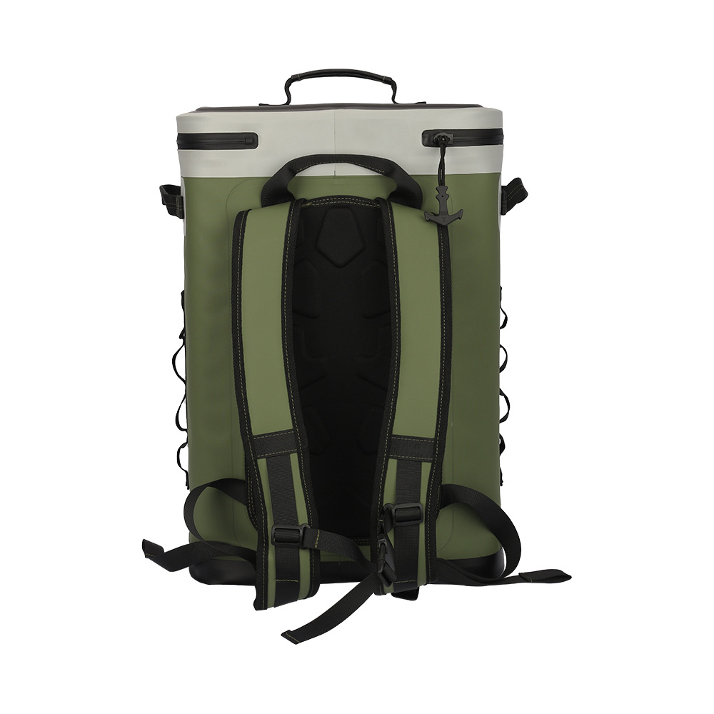 TPU Cooler Backpack with Zipper Closure Outdoor Waterproof Insulated Bag Portable Adjustable Shoulder Straps
