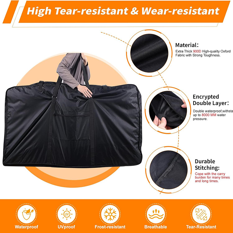 Large Capacity Durable Bike Travel Bag with Multi Compartments for Bicycle Transport Storage Outdoor Cycling Trip Protection