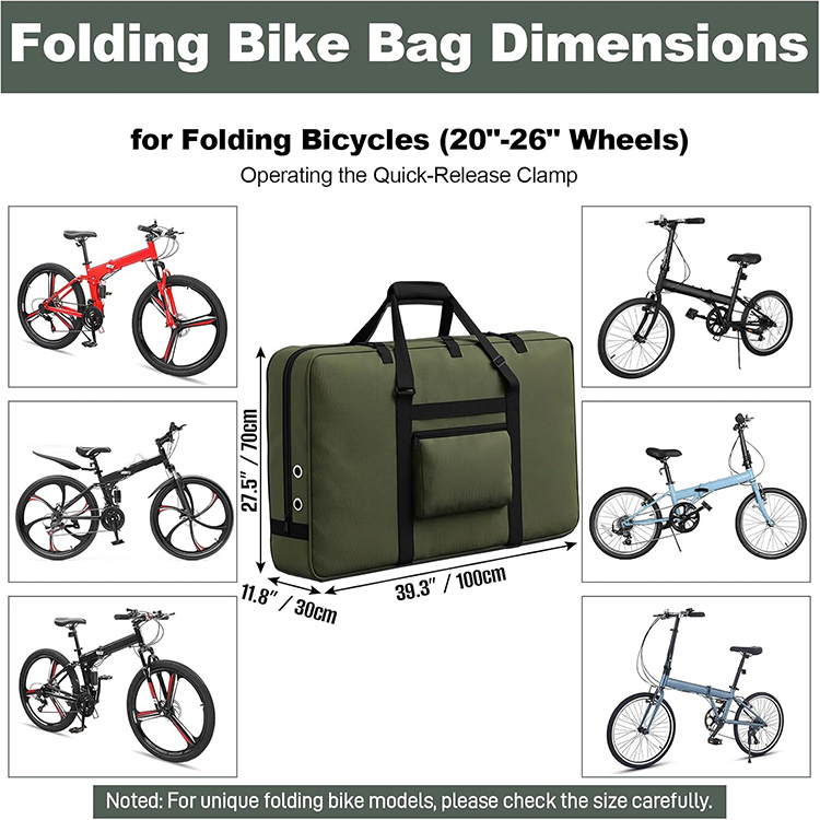 Foldable Large Capacity Bike Travel Bag with Shoulder Strap for 20-26 inch Bicycle Transport Storage Outdoor Cycling Trip