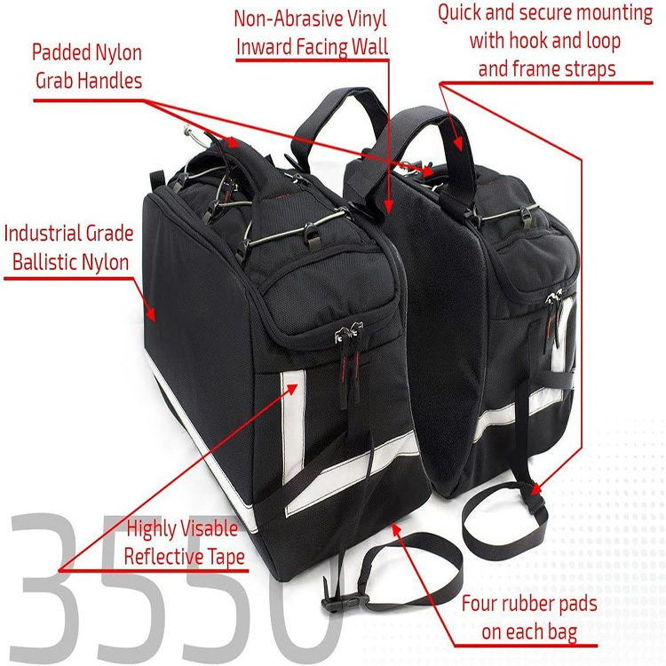 Durable Universal Motorcycle Saddlebag with Quick Release Buckles for Cruiser Touring Travel Outdoor Riding