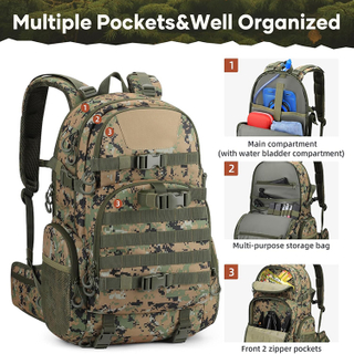 35L Digital Camo 900D Wear Resistant Tactical Backpack with Multi MOLLE Straps for Hunting Shooting Outdoor Bushcraft