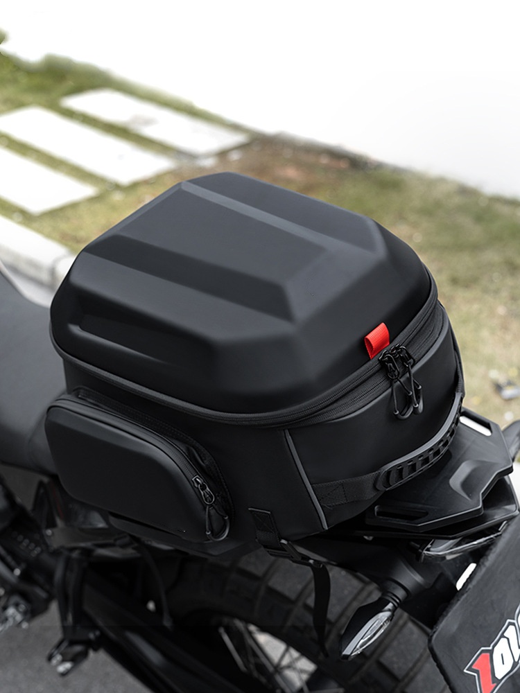 Motorcycle Rear Seat Bag for Full-Face Helmet, Tail Bag, Riding Backpack, Motorcycle Backpack, Hardshell Helmet Bag