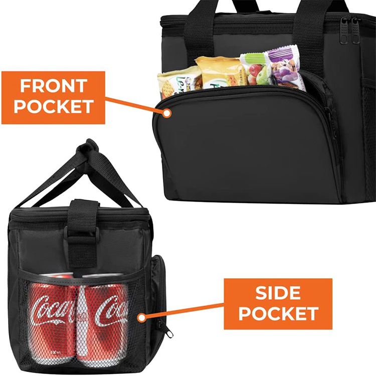 Thermal Insulated Leakproof Collapsible Lunch Bag with Dual Zipper for Work Office Outdoor Picnic Travel Daily Meal Storage Use