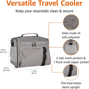 Waterproof Lightweight Leakproof Insulated Lunch Bag with Zipper Closure for Work Office Picnic Travel Outdoor Daily Meal Prep