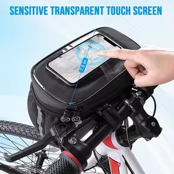 Insulated Hard Polyester Shell Waterproof Bicycle Handlebar Bag with Quick Release Mount for Cycling Picnic & Touring