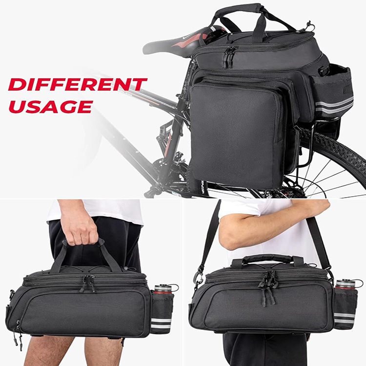 Waterproof Large Capacity Bike Pannier Bag with High-Frequency Welding for Shopping Commuting Touring Outdoor Travel