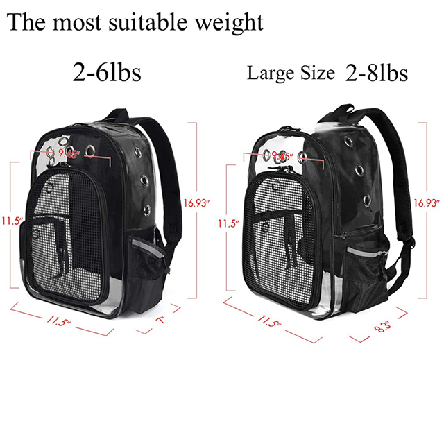 Factory Direct Breathable Clear Lightweight Portable Pet Bag for Travel Hiking(EPZ-559)