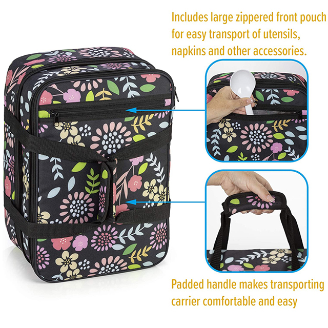 Hot Sell Double Casserole Insulated Travel Carry Bag Insulated Lunch Bag Kids(EPZ-581)