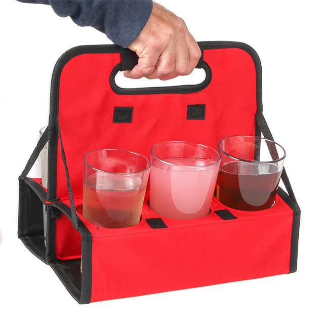 Hot Sell Reusable Folds Flat Holds 6 Cups or Cans Sturdy Frame Cup Carrier Holder(EPZ-235)