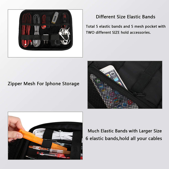 Amazon Hot Selling Double Layer Electronic Accessory Storage for Travel(EPZ-228)