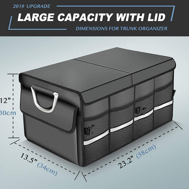 Hot Sell Foldable Cover Heavy Duty Collapsible Car Trunk Organizer with Lid(EPZ-146)