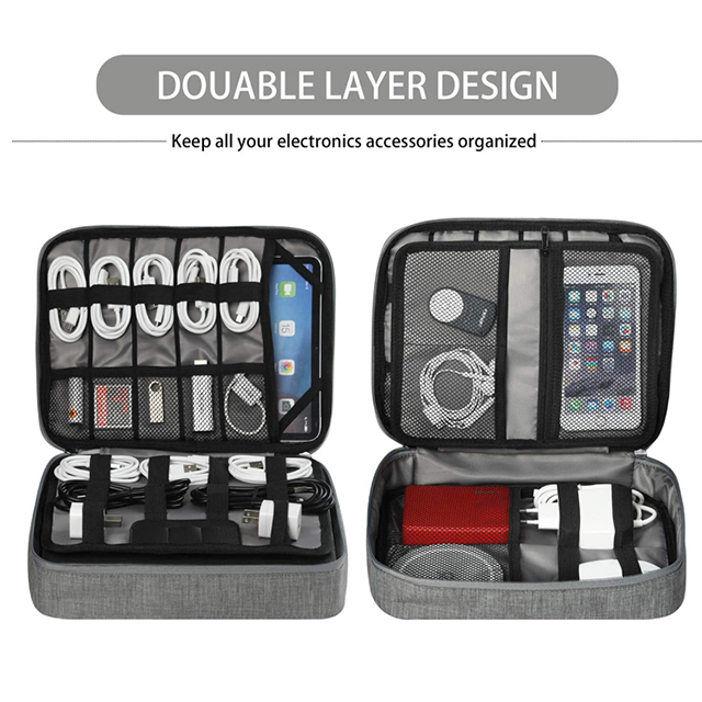 Amazon Hot Selling Electronic Accessories Double Layer Travel USB Cable Organizer(EPZ-211)