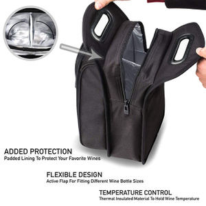 Factory Direct Portable 9 Piece And Insulated Wine Carrier Bag for Outdoor Picnic(EPZ-202)