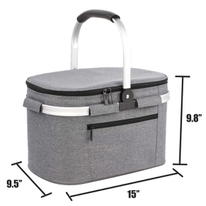 Stylish Large Size Cooler Portable Collapsible 22L Insulated Cooler Bag Picnic Basket(EPZ-197)