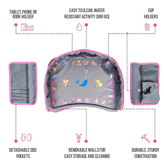 Factory Direct Car Seat Lap Tray Travel Tray for Kids with Back Seat Car Organizer(EPZ-263)