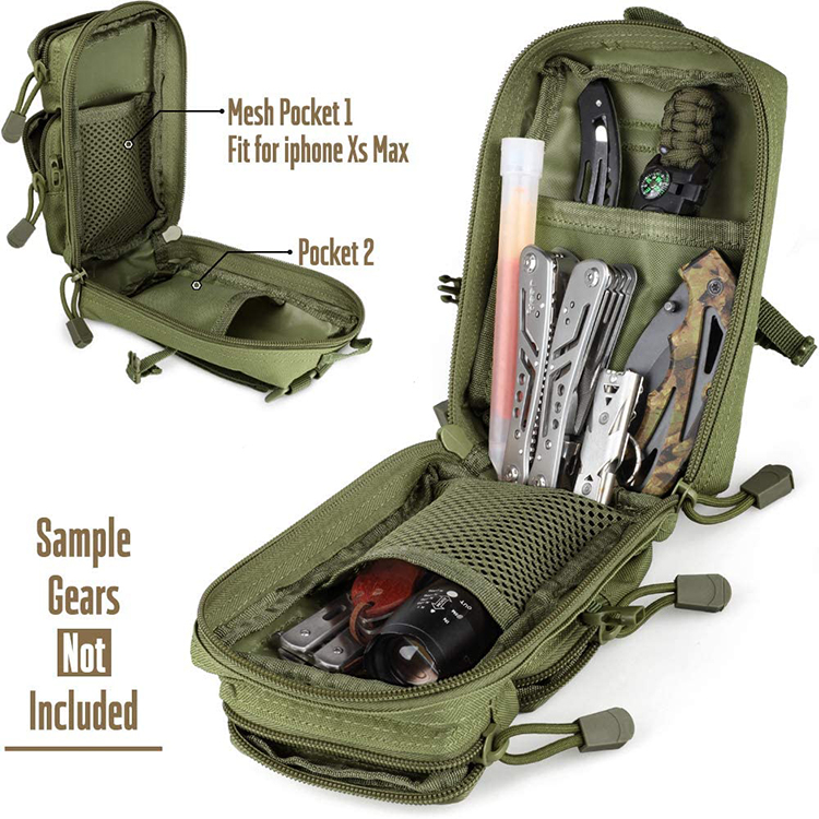 High Design Green 1000D Nylon Durable Tactical Molle Pouch Bag For Outdoor Hunting Camping