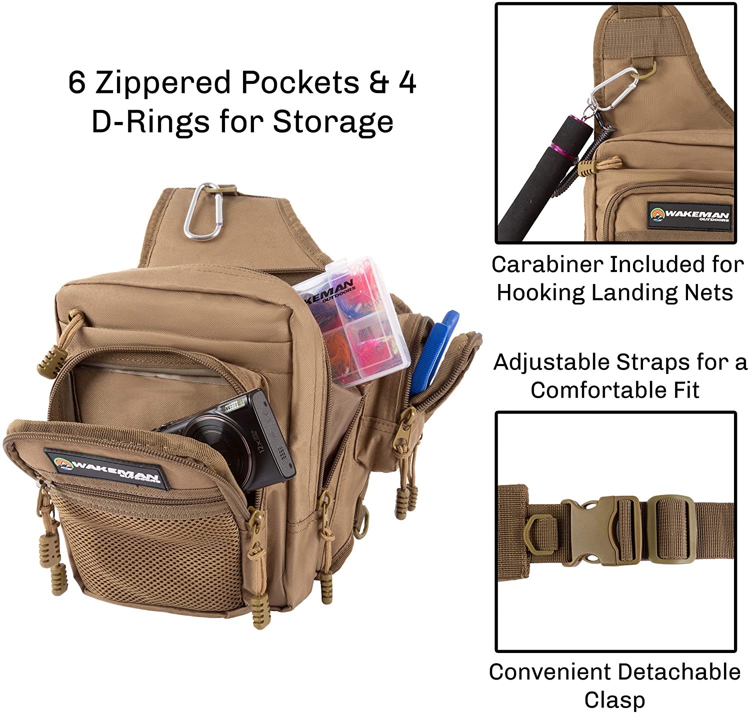 Innovative Design Durable Multi-functional Outdoor Fishing Shoulder bag Hip Belt Bumbag