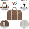 Best Selling Durable Large 22 oz Waxed Canvas Fire Wood Holder Tote Bag with Adjustable Shoulder Strap